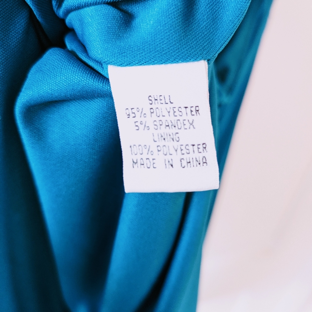Teal Blue Cocktail Dress Adrianna Papell - Picture 6 of 7
